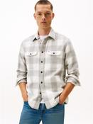 Flannel Check Overshirt - Grey - L