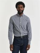 Twill Gingham Shirt - Blue - S