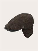 Wool Flat Cap With Earflaps - Grey - 57 image
