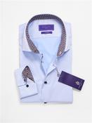 Belmonte Slim Fit Twill Shirt - Blue - XL image