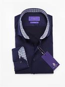 Belmonte Slim Fit Twill Shirt - Navy - XL image