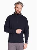 Structure Jacquared Sweatshirt - Navy - S