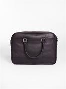 Leather Laptop Bag - Black