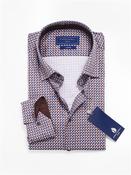 Satin Stretch Graphic Print Shirt - Navy - M image