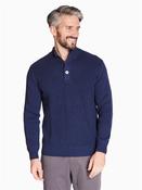 Button Fisherman Rib Knit - Navy - S image