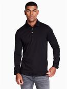 Liquid Cotton Long Sleeve Polo - Black - 2XL