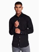Roma Stretch Kent Collar Shirt - Black - 40