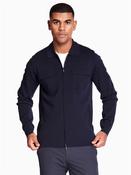Milano Merino Polo Collar Overshirt - Navy - XL