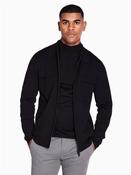 Milano Merino Polo Collar Overshirt - Black - XL