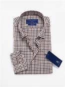 Flannel Gingham Check Shirt - Navy - S