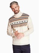 Lambswool Fair Isle Polo Knit - Cream - S image