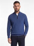 Quarter Zip Knit - Blue - M