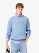 High Neck Zipped Cotton Sweat - Blue - M image