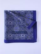Flower Silk Pocket Square - Blue image