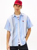 Stripe Short Sleeve Shirt - Blue - M