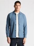 Tapered Chest Pocket Overshirt - Blue - M