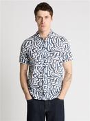 Paolo Geo Print Short Sleeve Shirt - Blue - S image