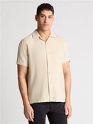 Linen Casual Short Sleeve Shirt - Cream - M