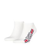 2 Pack Logo Stripe Sneaker Sock - White - 6-8 image