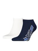 2 Pack Logo Stripe Sneaker Sock - Navy - 6-8 image