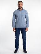 Quarter Zip Jacquard Sweatshirt - Blue - M image