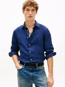 Pigment Dyed Linen Solid Shirt - Navy - S image
