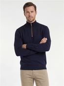 Soft Cotton Quarter Zip Jumper - Navy - M