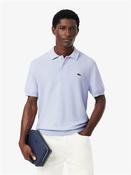 Fine Knit Cotton Polo Collar Sweater - Blue - S image