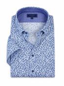 Organic Cotton Linen Look Shirt - Blue - M image