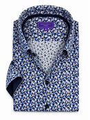 Floral Print Short Sleeve Shirt - Blue - S image