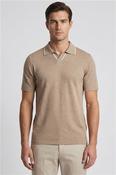 Pure Merino Polo Knit - Beige - M image