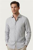 Pure Linen Roma Modern Kent Collar Shirt - Grey - 40 image