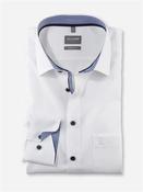 Poplin Shirt With Navy Trim - White - 17 image