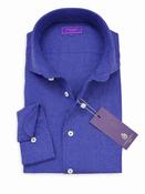 Solid 100% Linen Shirt - Blue - M