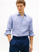 Linen Bengal Stripe Shirt - Blue - M image