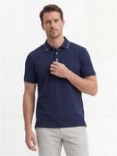 Soft Cotton Tipping Polo - Navy - S