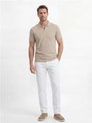 Riva Open Neck Two Tone Polo - Beige - S image
