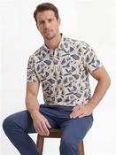 Formentini Graphic Printed Pique Polo - Blue - M image