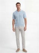 Aravolo Open Neck Knit Polo - Blue - M image