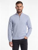 Ulicio Cotton Structured Quarter Zip Sweater - Blue - M image