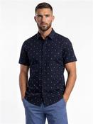 Seersucker Short Sleeve Shirt - Navy - M image