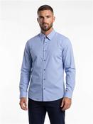 Cotton Jacquard Stripes And Dots Shirt - Blue - M image
