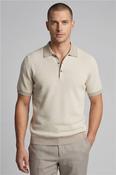Merino Linen Houndstooth Polo - Beige - M image