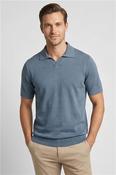 Cotton Stretch Polo Knit - Blue - M image