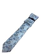 Floral 7.5cm Tie &amp; Pocket Square - Blue image