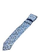 Floral 7.5cm Tie &amp; Pocket Square - Silver image