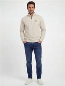Loopback Quarter Zip Sweatshirt - Stone - S
