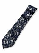 Floral 7.5cm Tie &amp; Pocket Square - Blue image