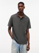 Washed Waffle Polo - Black - S
