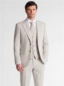 Slim Fit 3 Piece Plain Suit - Stone - 36R image